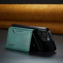 LC.IMEEKE 1pc PU Leather Magnetic Wallet Card Holder Stand MagSafe Accessory Compatible With Phone 18 17 16 15 14 13 12 Pro/Pro Max/Plus/Mini - Army Green - View 6