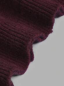 Aflion Women's Fall Winter Purple Crew Neck Button Front Short Cardigan Knit Sweater For Campus, Date And Christmas - Purple - View 6