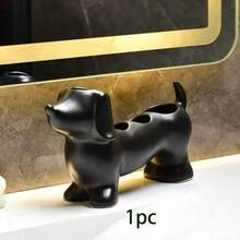2/1pc Cute Minimalist Dachshund Shaped Bathroom Toothbrush Holder, Multi-Compartment Bathroom Countertop Storage Rack, Multi-Functional Sink Organizer For Electric Toothbrush, Toothpaste, Makeup Brushes - Multicolor - View 13