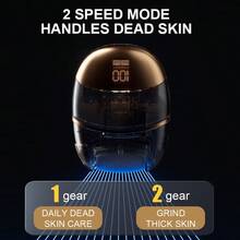 MIGUAN 1 Set, Electric Foot Grinder With 2 Spare Grinding Heads & 2 Heel Sleeves Protectors, Electric Foot File For Callus Removal, With LED Display, 2-Speed, 500mAh Lithium Battery - Thick Leather Polishing, Portable & Cordless For Smooth Feet Exfoliation - Black - View 8