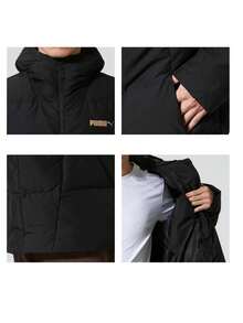 Puma Men's GOLD Down Jacket, Full Zip Hooded Puffy Warm Casual Sport Training Fitness Jacket 694698-01 - Black - View 9
