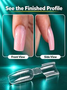 nailpop قالب تمديد أظافر الساندوتش المنحني ذو الطرفين، تصميم نموذج مزدوج علوي+سفلي قابل لإعادة الاستخدام، خطوط إرشادية فرنسية مصممة مسبقًا لتمديد أظافر البولي جل، مناسب لصالون الأظافر والاستخدام المنزلي DIY - شفاف - مشاهدة 2