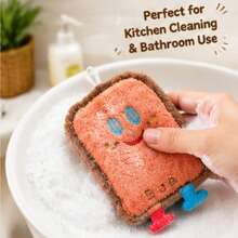 4pcs Cheese Series Hand Towels Kitchen Bathroom Hanging Cloth Coral Fleece Handkerchief Korean Style Hand Towels - Multicolor - View 3