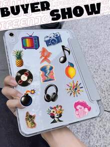 50 st transparenta klistermärken i Y2K-stil, scrapbooking- och junk journal-tillbehör, kreativa och estetiska dekorativa vattentäta klistermärken, lämpliga för mobilskal, surfplattor, mobiltelefoner, bärbara datorer, resväskor, bilar, anteckningsböcker och hjälmar - En-Storlek - Visa 5