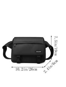New Solid Color Nylon Material Flap Motorcycle Bag Men's Business Casual Crossbody Bag - Multicolor - View 3