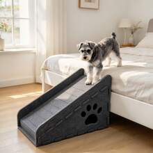 New Pet Ramp (Suitable For High Beds And Sofas) - Felt Cat And Dog Climbing Ladder With Comfortable Hidden Cat Bed And Cute Paw Print Perforated Safety Ramp. Joint Friendly, Suitable For Elderly Dogs, Puppies, And Cats - Multicolor - View 9