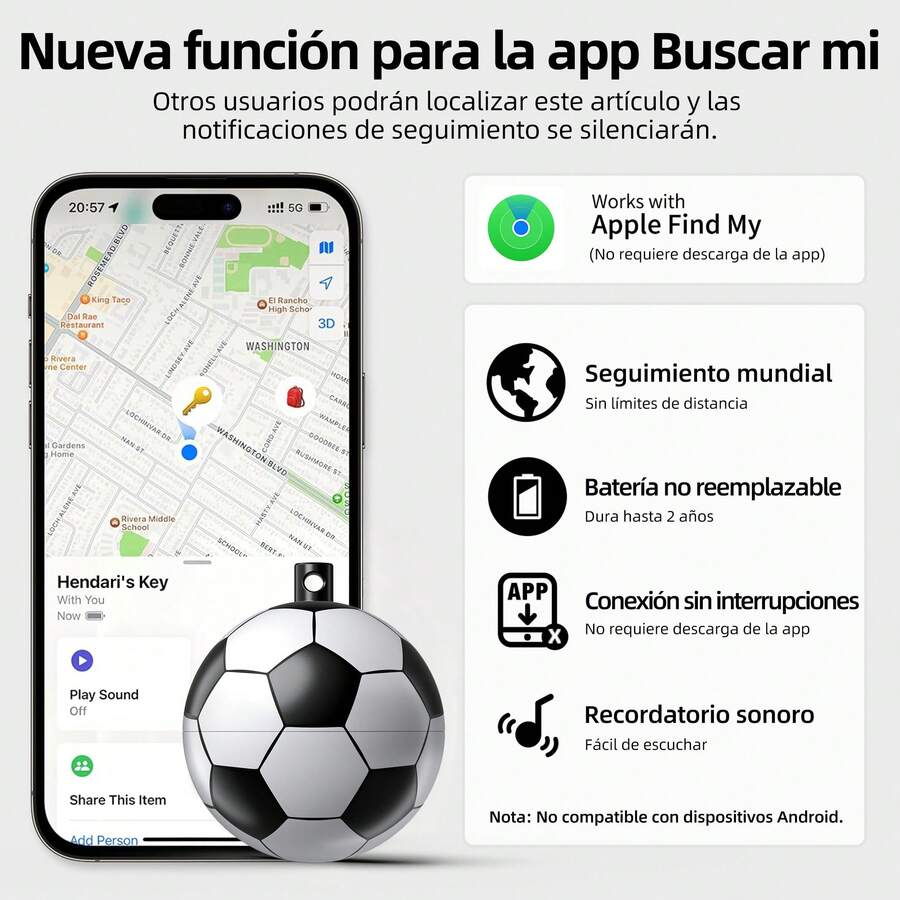 INSE Anti-Theft Bluetooth Football Tracker, IOS Compatible