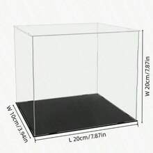 1pc Transparent Acrylic Display Box, Multiple Sizes, Plastic Assembly Dust-Proof Display Box With Matte Black Base, Suitable For Action Figures, Collectibles, Souvenirs, Statues, Models - A - View 8
