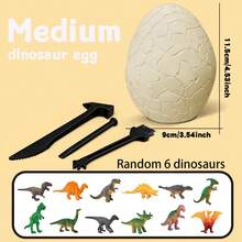 Kit de excavación de huevos de dinosaurio para niños, juguete de modelo de dinosaurio de goma suave, juguete de excavación de dinosaurio (algunos colores al azar) - Multicolor - Ver 4