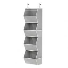 OrdoVault 4-Layer Large Capacity Hanging Storage Organizer, Closet Accessory, Divided Storage, T-Shaped Closet Accessory, Clothing Storage Basket, Foldable, Multi-Functional, Space-Saving, Ideal Choice For Home, Closet, Storage And Organization,Bedroom Room Decor,Back To School - Multicolor - View 11