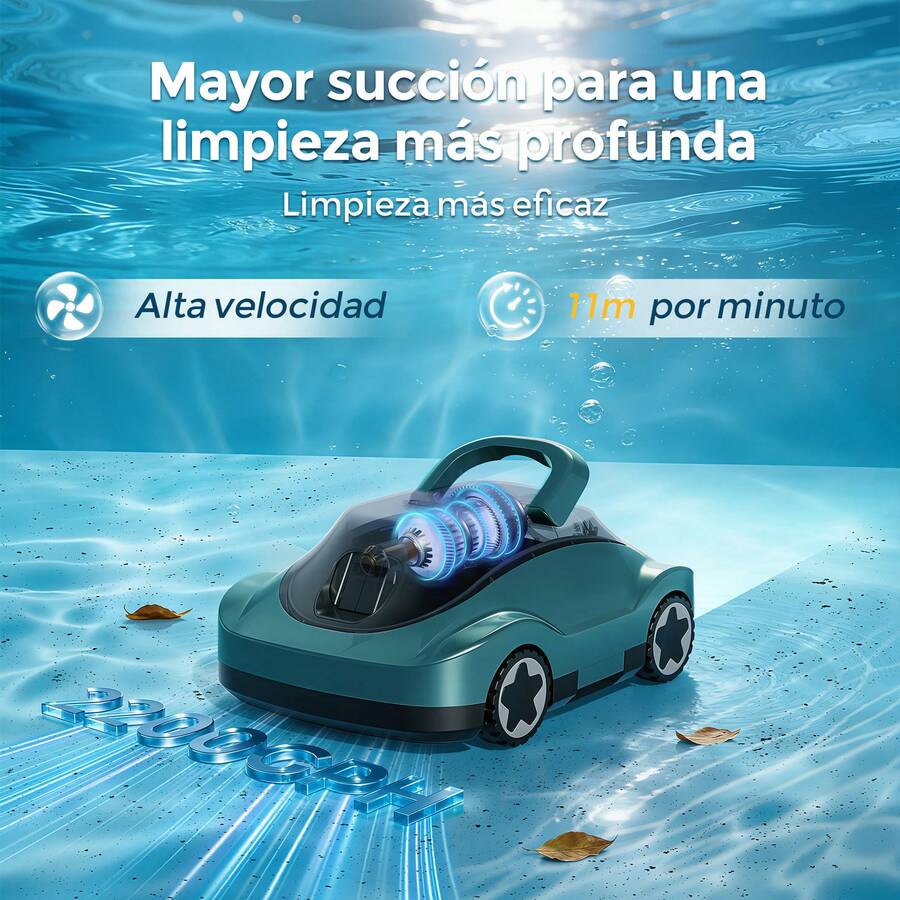 Automatic Cordless Pool Cleaning Robot, Robotic Pool Vacuum, 90-Min Runtime, INSE C5 - Navy Blue - View 1