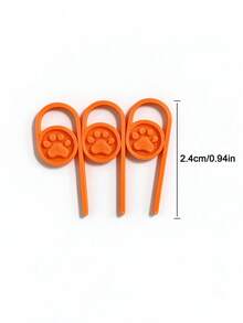 15pcs Cute Paw Print Sewing Needle Marker Rings, Orange Locking Stitch Marker Rings, For Knitting And Crochet, Open Ring Line Marker Rings, Crochet Supplies For Crochet Enthusiasts, Beginners And Craft Lovers - A - View 4