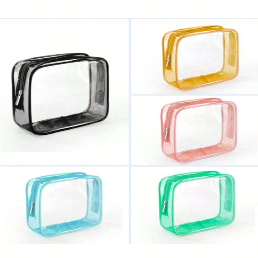 1pc Clear PVC Makeup Bag, Portable Transparent Cosmetic Bag Waterproof ...