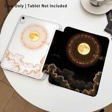 1件平板電腦保護殼附支架，月亮與雲朵圖案，相容於 Honor 8/9/10/X8/X8A/X9/X8Pro/X9Pro/MatePad SE 11 吋/MatePad 11 吋/11.5 吋/MatePad Pro/Apple 10代/11代 2025 (A16)/11代 2025 (A16) 平板電腦 - 款式48 - 查看 3