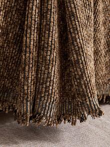 1pc Chenille Tassel Bed Runner, Stain-Resistant, Scratch-Resistant Home Decor, Suitable For All Seasons, Machine Washable, Hand Washable, For Living Room, Bedroom - Coffee Brown - View 6