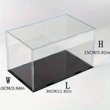 1pc Transparent Acrylic Display Box, Multiple Sizes, Plastic Assembly Dust-Proof Display Box With Matte Black Base, Suitable For Action Figures, Collectibles, Souvenirs, Statues, Models - A - View 14