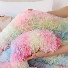 Fluffy Comforter Set, Tie-Dye Pink Faux Fur Comforter Set (3 Pieces), Luxury Fluffy Large Bedding Set, Queen/King Size, Soft Plush Bedding Set Suitable For All Seasons, Includes 1 Comfortable Comforter And 2 Pillowcases - Multicolor - View 5