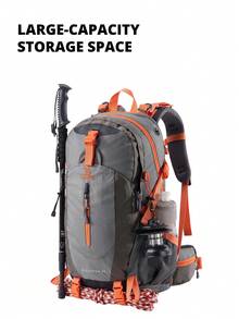CAMEL CROWN Large Capacity Lightweight Outdoor Hiking Backpack, Professional Hiking Backpack, Suitable For Hiking, Sports And Travel - Grey - View 5