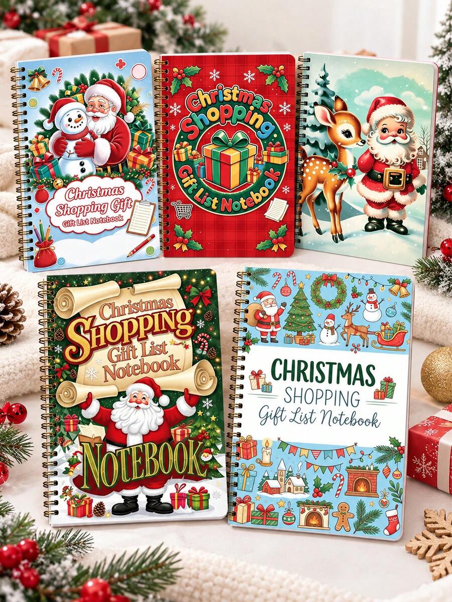 Christmas Gift Card Book For Her, Holiday Gift Card Storage Book With Slots,Santa Claus Theme Spiral Notebook, Holiday Greeting Card Collection Album,Cute Pink Christmas Gift Card Holder, Christmas Gift For Wife, Girlfriend, Mom - Multicolor - View 1