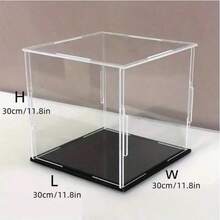 1pc Transparent Acrylic Display Box, Multiple Sizes, Plastic Assembly Dust-Proof Display Box With Matte Black Base, Suitable For Action Figures, Collectibles, Souvenirs, Statues, Models - A - View 27