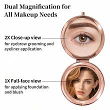 Goiple Rhinestone Makeup Mirror, Round Sparkling Rhinestone Portable Mirror, Double-Sided 2X Magnification, Folding Pocket Makeup Mirror, Portable Mini Makeup Mirror, Travel Beauty Mirror, Suitable For Business Trips And Home Use, Skincare Makeup Beauty Tool - Multicolor - View 4