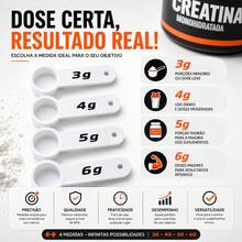 Kit 4 Dosadores de Creatina 3g 4g 5g 6g Colher Medidora Scoop Dosadora Suplemento em Pó Academia - Branco - Visão 3