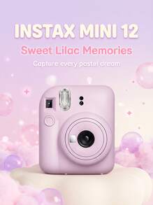 FujiFilm Mini 12 Instant Camera: Parallax Correction For Optimized Framing, 60mm Lens For Sharp Image Capture, Auto Exposure Control, Lightweight 306g Body, 0.3-0.5m Macro Mode, Multi-Scene Shooting, Light Cherry Blossom Pink. - Light Cherry Blossom Pink - View 1