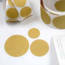 TYFYO 500pcs/Roll Kraft Paper Stickers, Blank Round Labels Suitable For Handmade Gift Tags, DIY Envelope Seals, Stationery, Christmas, Valentine's Day - Kraft Paper - View 10