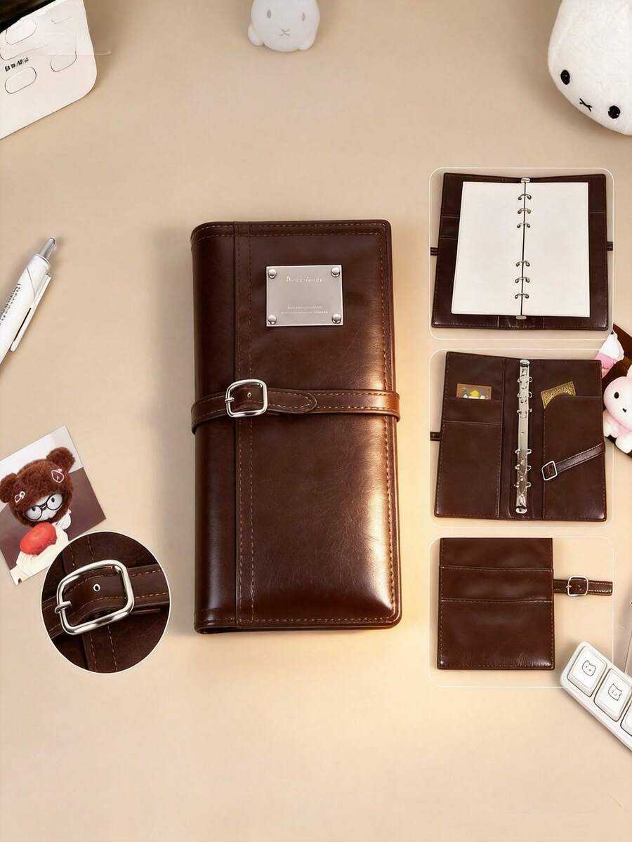 50-Sheet Student Notebook, Vintage Brown Waxed Leather A6 Leather Loose-Leaf Notebook, Exquisite Detachable And Portable. - Multicolor - View 1