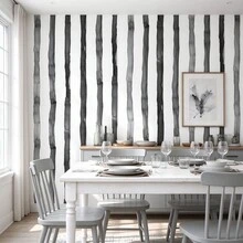 1 Roll Self-Adhesive Ink Strip Wallpaper, Vinyl Stain-Resistant & Easy-To-Clean Removable Sticker, Decorative Panel For Renovating Walls In Entryways, Staircases, Kitchens, TV Cabinets, 17.7inX39.3/118.1/196.8in - A - View 10