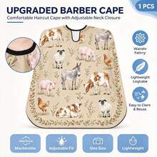 1pc Poker Suit Pattern Adult Haircutting Cape, Adjustable Neck Barber Apron, Lightweight Reusable Styling Cape, Suitable For Hair Salon And Home Hair Dyeing - Multicolor - View 7
