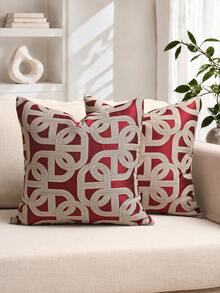 1 Piece Luxury Decorative Throw Pillow Cover Set, Textured Geometric Square Design, Suitable For Sofa, Living Room, Bedroom, Farmhouse, Also As Gifts - Taupe-beige - View 14
