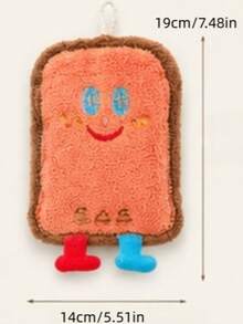 4pcs Cheese Series Hand Towels Kitchen Bathroom Hanging Cloth Coral Fleece Handkerchief Korean Style Hand Towels - Multicolor - View 13