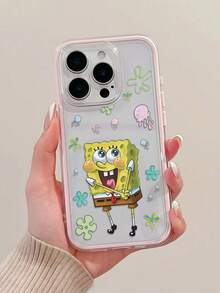 SpongeBob SquarePants 1 قطعة بطانية هاتف مضاد للسقوط بنمط إسفنجة سعيدة وألوان متباينة 2 في 1، من مادة TPU، مناسب كهدية للعطلات، متوافق مع أجهزة Apple XS/XS Max/XR/11/12/13/14/15/16 Pro/Pro Max/14/15/16 Plus/17/18 Pro/18 Pro Max، للجنسين - متعدد الألوان - مشاهدة 5