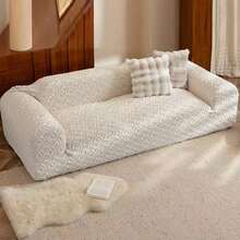 1pc Solid Color Jacquard Elastic Sofa Cover, Ins Style All Season Machine Washable, Pet-Friendly Stain-Resistant Durable, Suitable For Living Room Bedroom Dining Room Outdoor, 1-2-3-4 Seater Sofa Cover - Beige - View 6