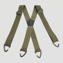 1pc Solid Color Elastic Strap Suspenders 4-Clip All Season Men's - A - View 15