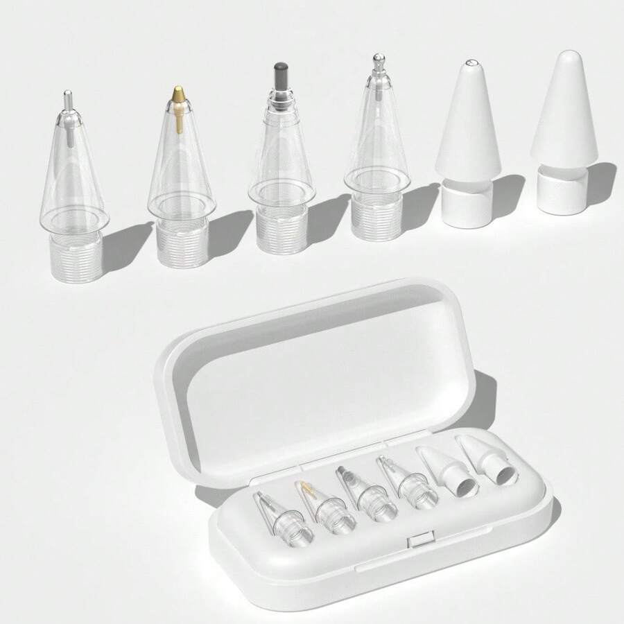 4/6PCS Replacement Nib Tips For Apple Pencil, Compatible With 1st/2nd Gen , Paperless Learning, Pro Metal Needle Nib - Multicolor - View 1
