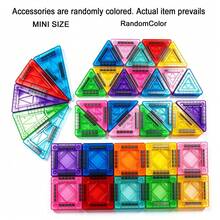 14/26/56pcs Transparent Mini Colorful Window Magnetic Tiles With Iron Storage Box, DIY Stacking Building Blocks Toy, Educational Creative Toy, Christmas And Birthday Holiday Gift For Kids - Multicolor - View 11