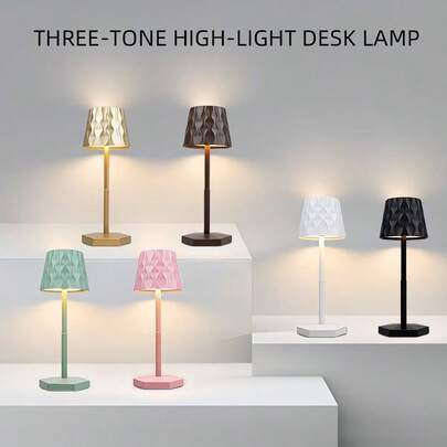 Modern Six-Sided Base Table Lamp With Touch Switch - Supports USB Charging, Adjustable Warm/Neutral/White Light - Suitable For Living Room, Dining Room, Bar And Bedroom