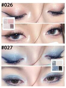 Eunarz 4-Color Matte Glitter Eyeshadow Palette, Soft Powder Texture, High Pigment, Easy To Blend, Long-Lasting Natural Daily Makeup, Makeup Gift Set - #026 GOLDENROSE - View 6