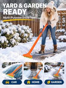 1/3pc 32cm Portable Car Ice Scraper, Ergonomic Non-Slip Handle, Plastic+PU Blade, T-Shaped 3-In-1 Snow Shovel, Wear-Resistant Blade, Removes Snow And Frost, Winter Car Windshield Snow Scraper, Suitable For Cars, Home, Garden - Snow Shovel - View 5