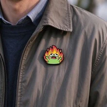Funny Screaming Frog Enamel Pin, Cute Green Frog Surrounded By Fire Lapel Badge, Cartoon Meme Brooch For Backpack Jacket Hat, Fun Gift For Friends - Multicolor - View 11