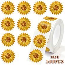 500PCS/Roll Yellow Sunflower Stickers Summer 3cm/1.18inch Suitable For ...