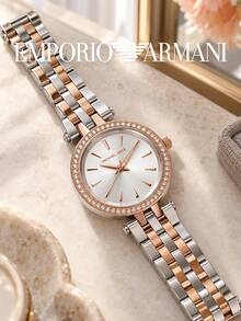 Michael Kors MK3298 Petite Darci Series Women's Quartz Watch Silver & Rose Gold Two-Tone Steel Band Small Dial - White - View 7