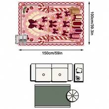 1PC Pink Bow Christmas Tree Pattern Decorative Carpet, Sweet Romantic Holiday Exquisite Faux Cashmere Rectangular Machine Washable Asymmetrical Rug, Suitable For Christmas/Entryway/Bathroom/Kitchen/Bedside/Winter Festive Atmosphere Home Decor - Multicolor - View 12