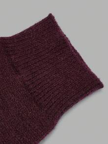 Aflion Women's Fall Winter Purple Crew Neck Button Front Short Cardigan Knit Sweater For Campus, Date And Christmas - Purple - View 5