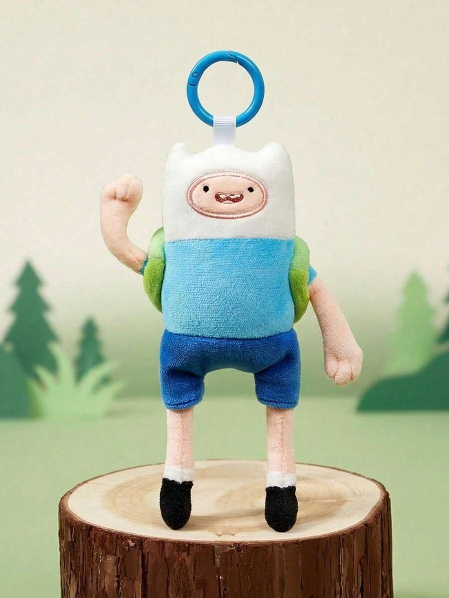 ADVENTURE TIME X POKOJA LAND ,A Co-Branded 3D Plush Keychain, Classic Design, Can Be Hung On Bags, Key Chains, Schoolbags, Etc., Suitable For People Of All Ages Including Teenagers And Adults. - Blue - View 1