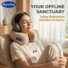 Nevho Portable U-Shaped Memory Foam Neck Massager Featuring 15-Min Smart Auto-Off Ergonomic Travel Pillow With Adjustable Toggle And Bi-Directional Kneading Type-C Rechargeable Massage Device Suitable For Commuting Reading And Home Relaxation - Brown - View 7