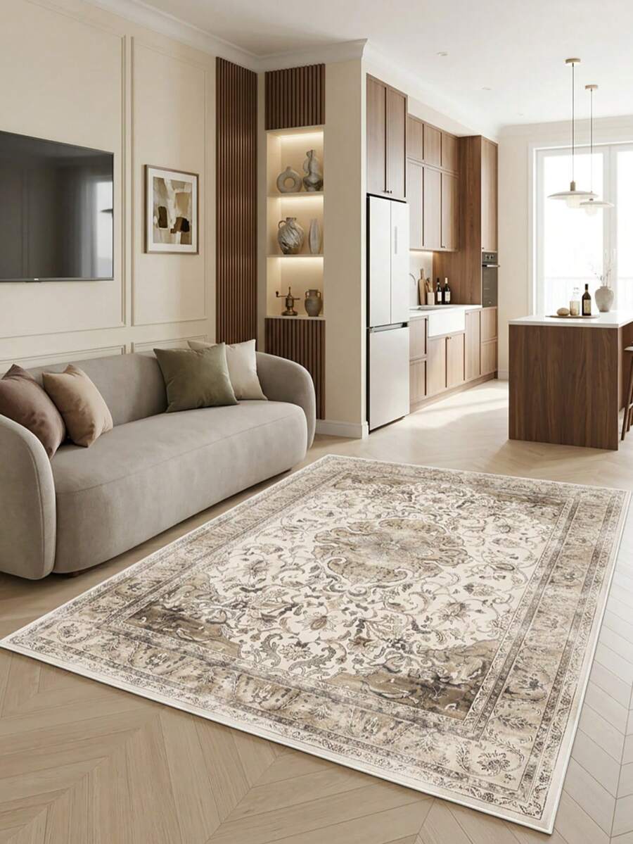 Decomia -Digitally Printed Living Room Rug, Kitchen Rug, Runner - Red and White - View 1