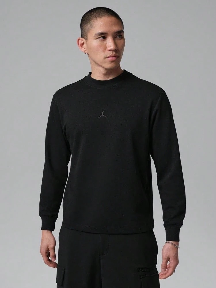 Jordan Men's AS M J DF GOLF LS MOCK Long Sleeve Knit Collarless T-Shirt TIF2935-010 - Black - View 1